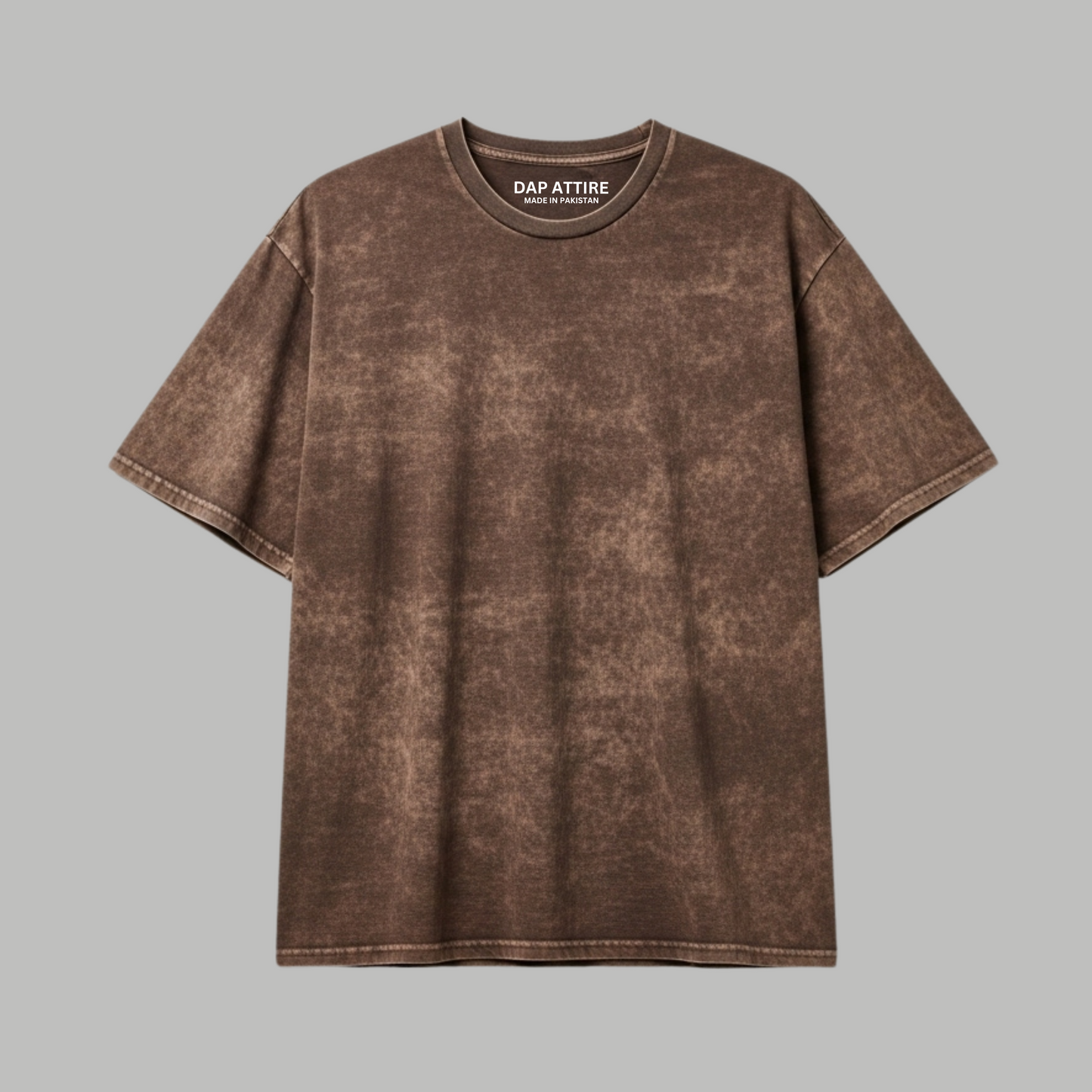 Brown Washed Oversized Tshirt