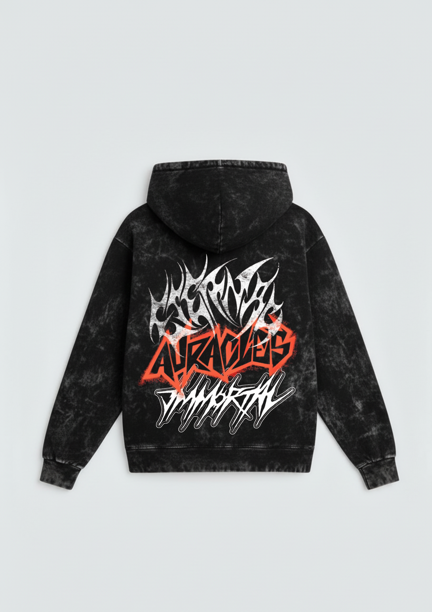 Neon Grit Pullover Oversized Washed Hoodie