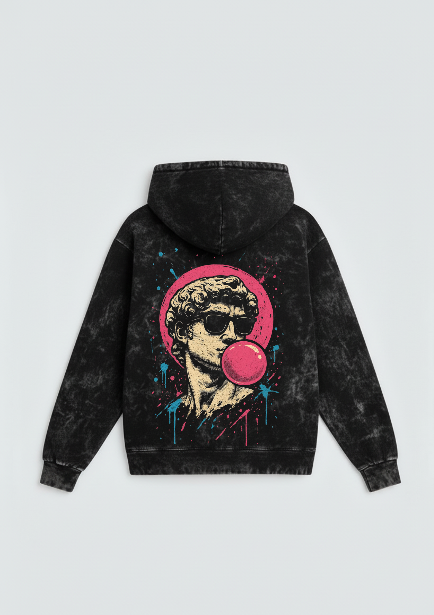 Statue-Pop Oversized Washed Hoodie