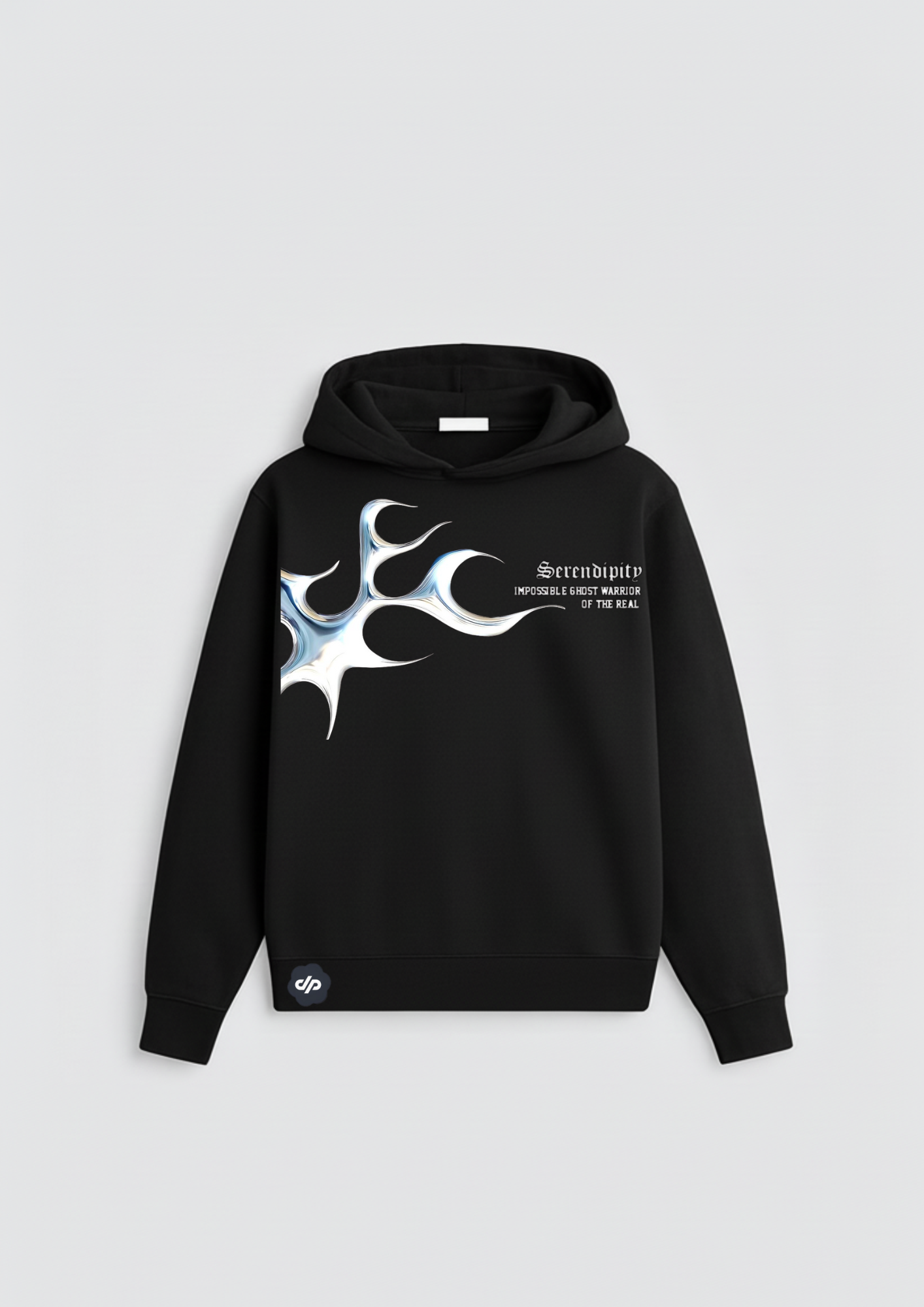 Black Serene Oversized Hoodie