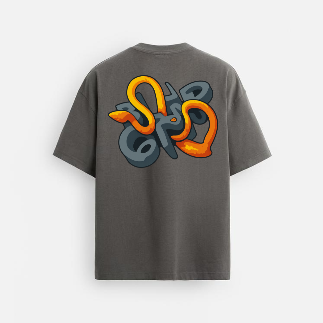 Gray Snake Oversized Tshirt