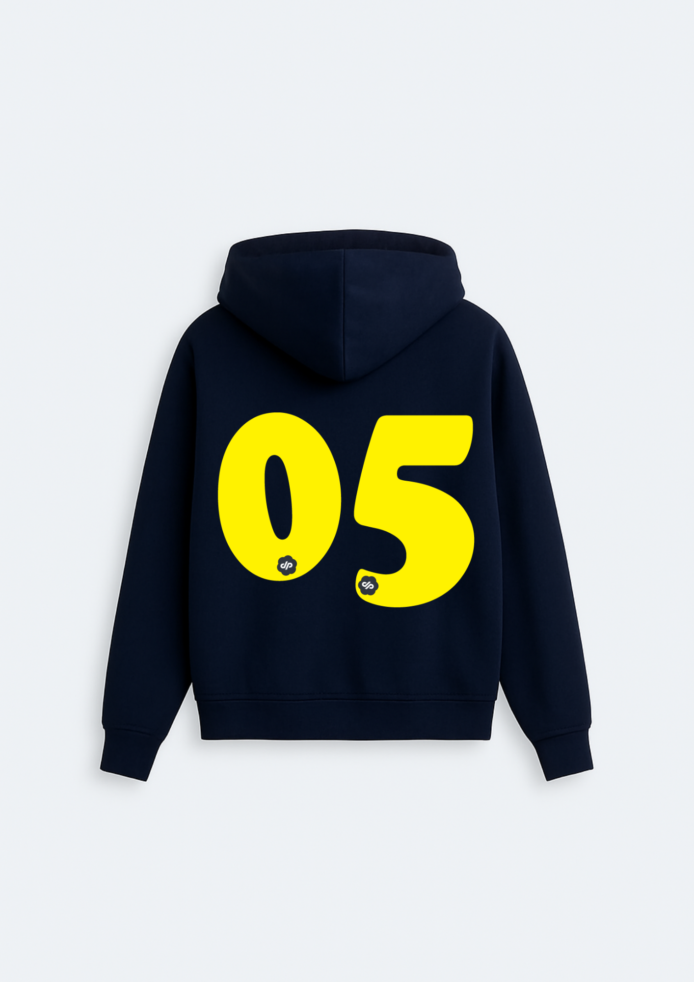 A navy blue drop shoulder hoodie
