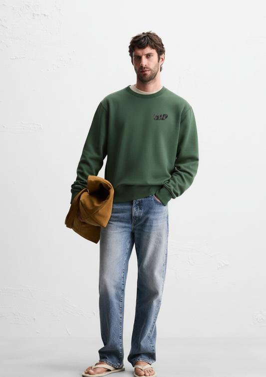 Midnight Green Essential Crewneck Sweatshirt