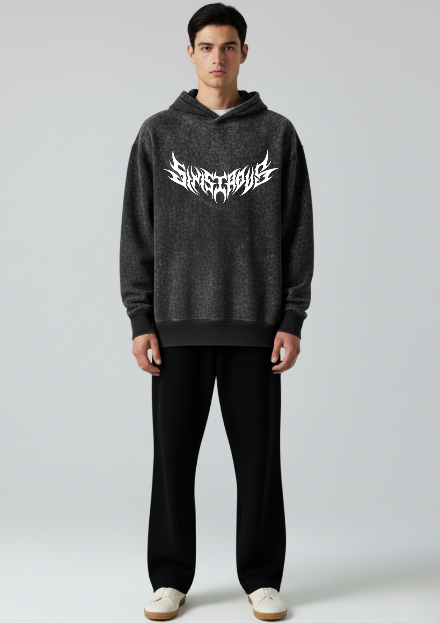 Blade-Wash Oversized Washed Hoodie