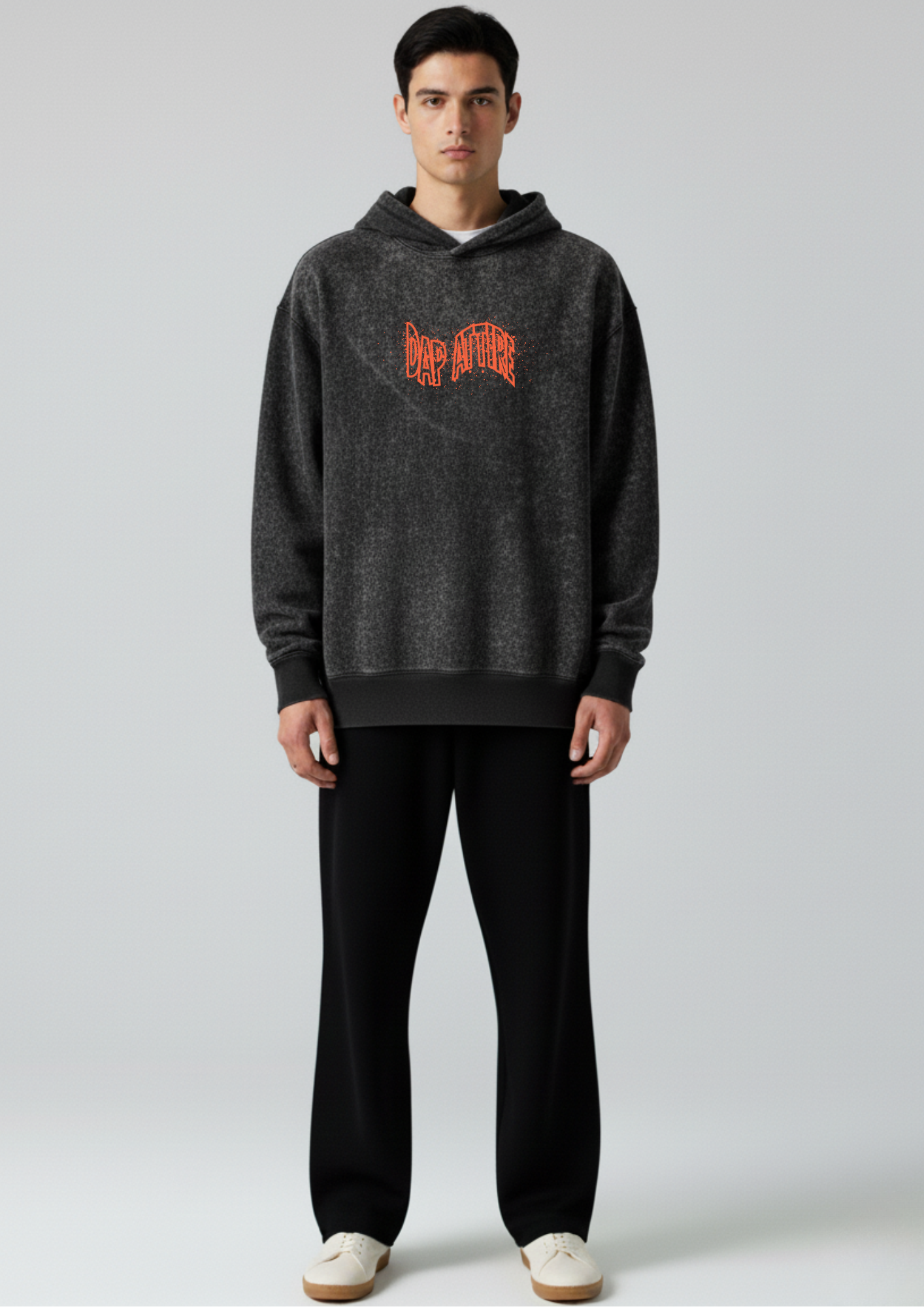 Neon Grit Pullover Oversized Washed Hoodie