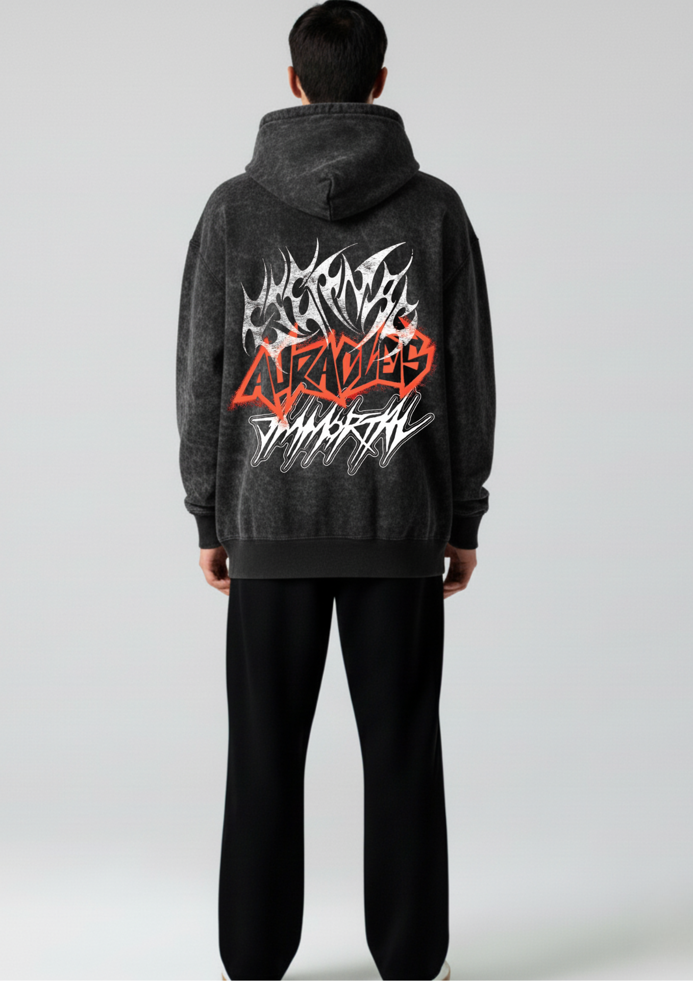 Neon Grit Pullover Oversized Washed Hoodie