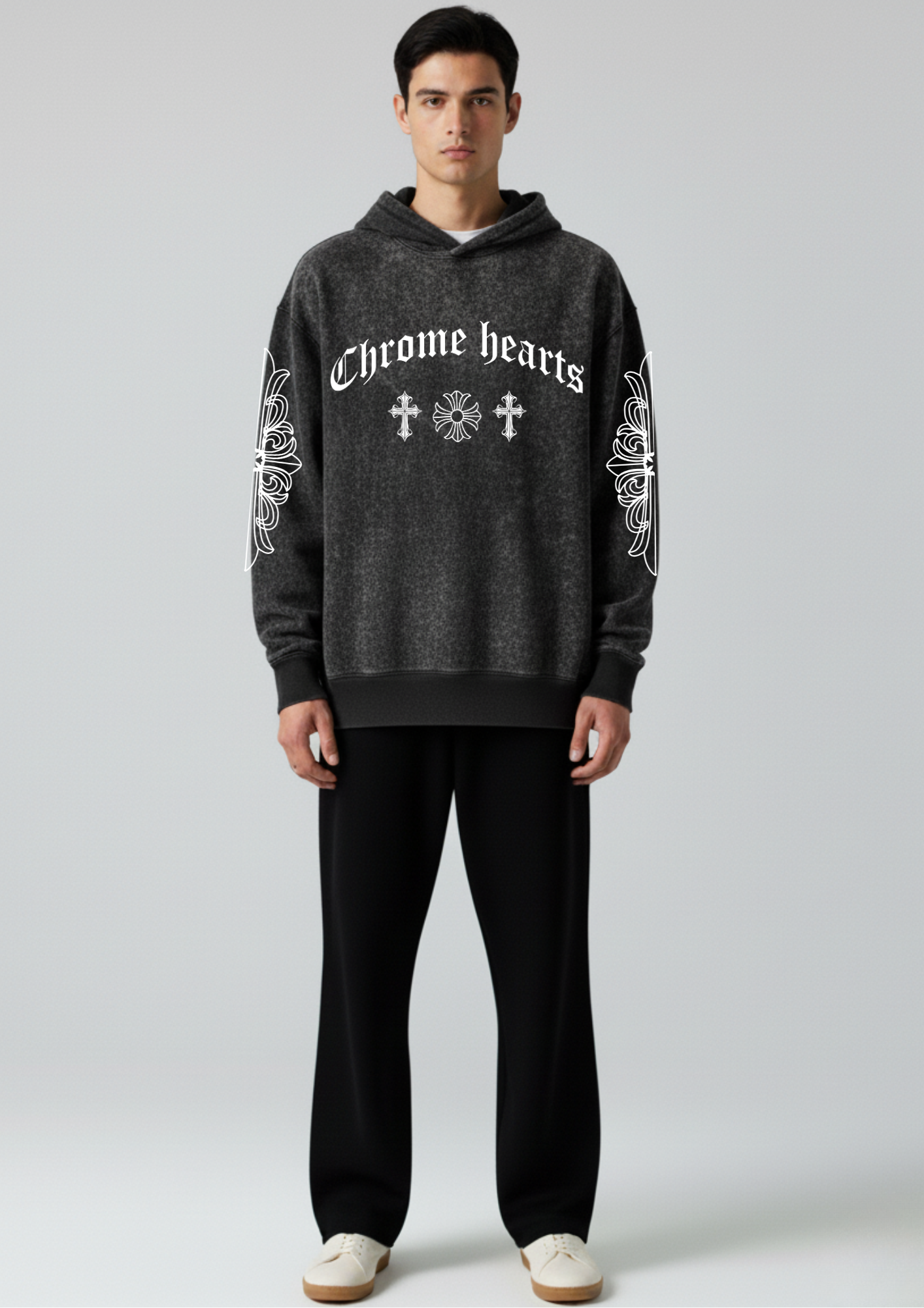 CH-Cross Oversized Washed Hoodie