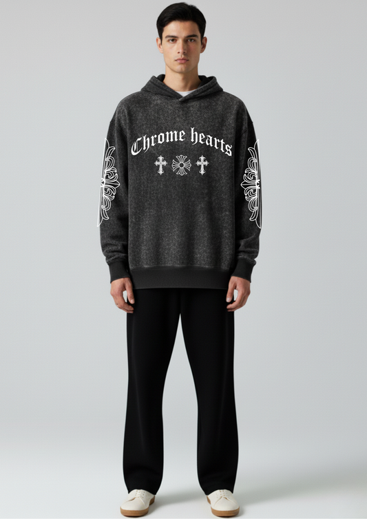 CH-Cross Oversized Washed Hoodie