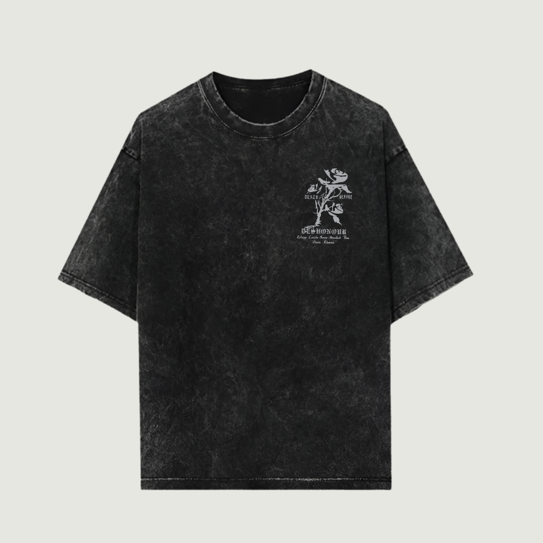 Black Rose Washed Oversized Tshirt