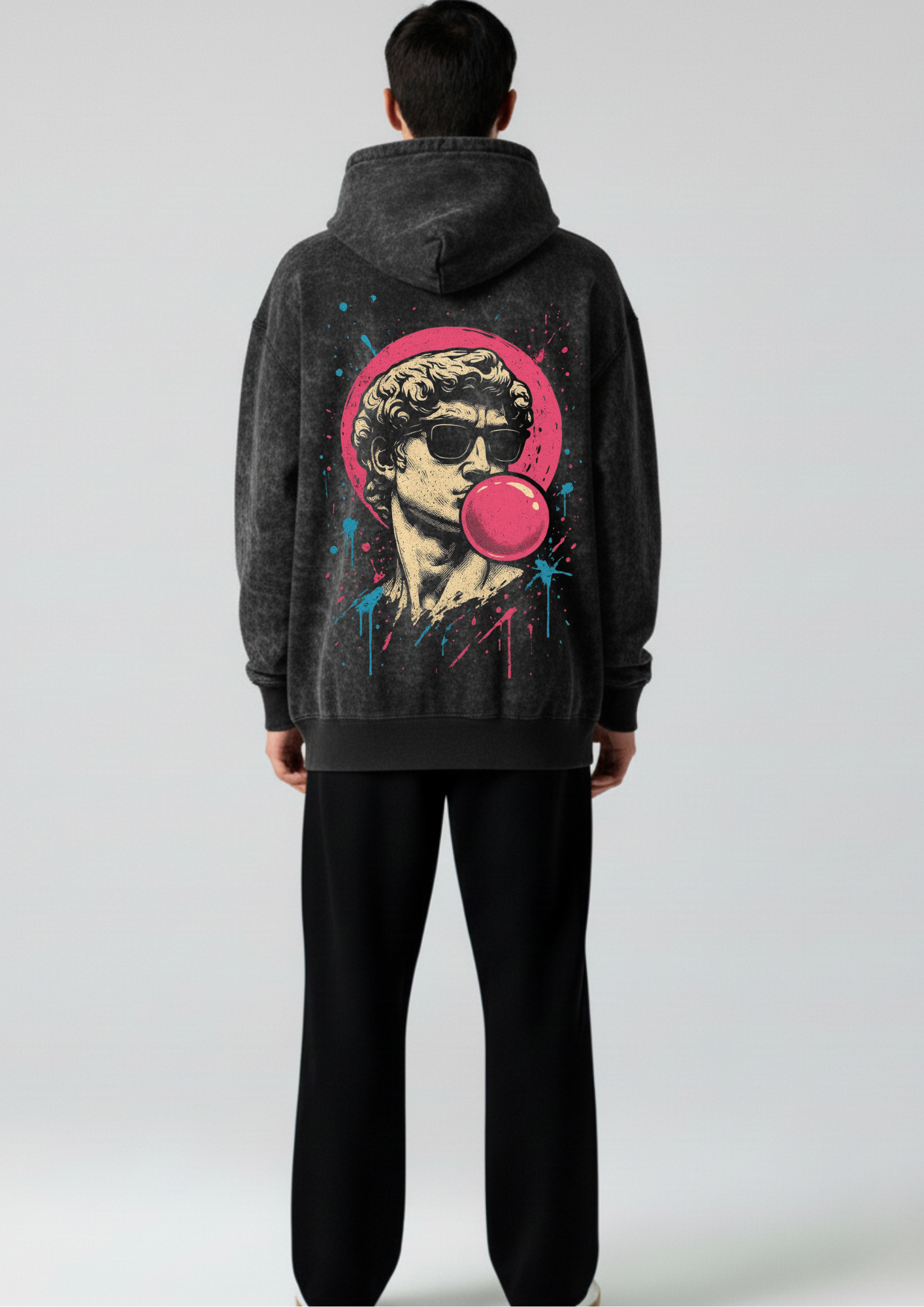 Statue-Pop Oversized Washed Hoodie
