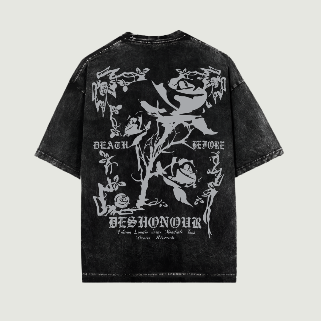 Black Rose Washed Oversized Tshirt