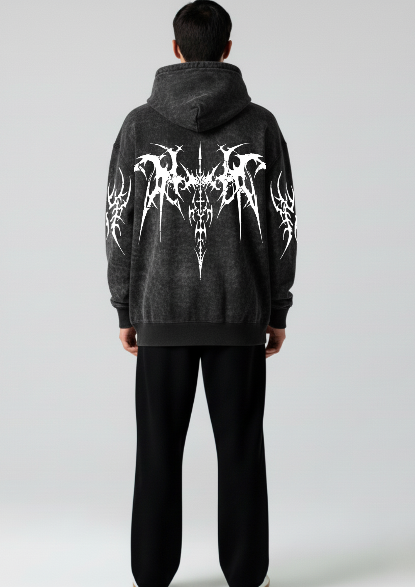 Exoskeleton Oversized Washed Hoodie