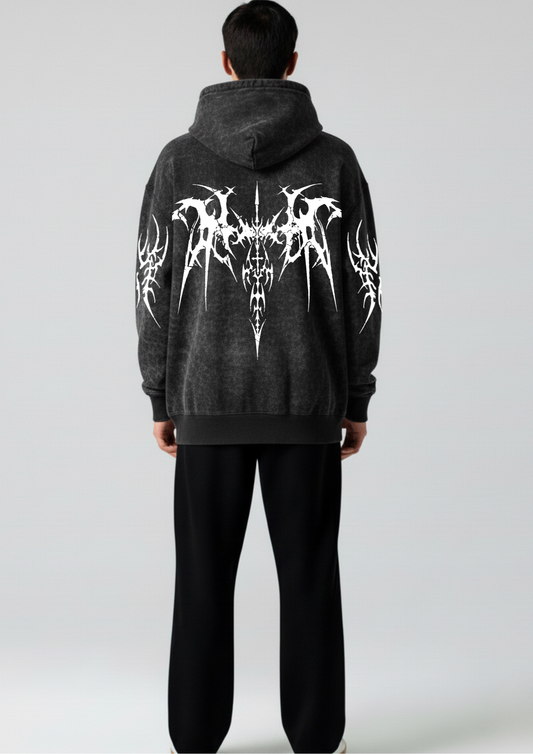 Exoskeleton Oversized Washed Hoodie