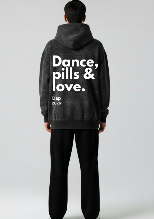 Cyber-Love Pullover Oversized Washed Hoodie