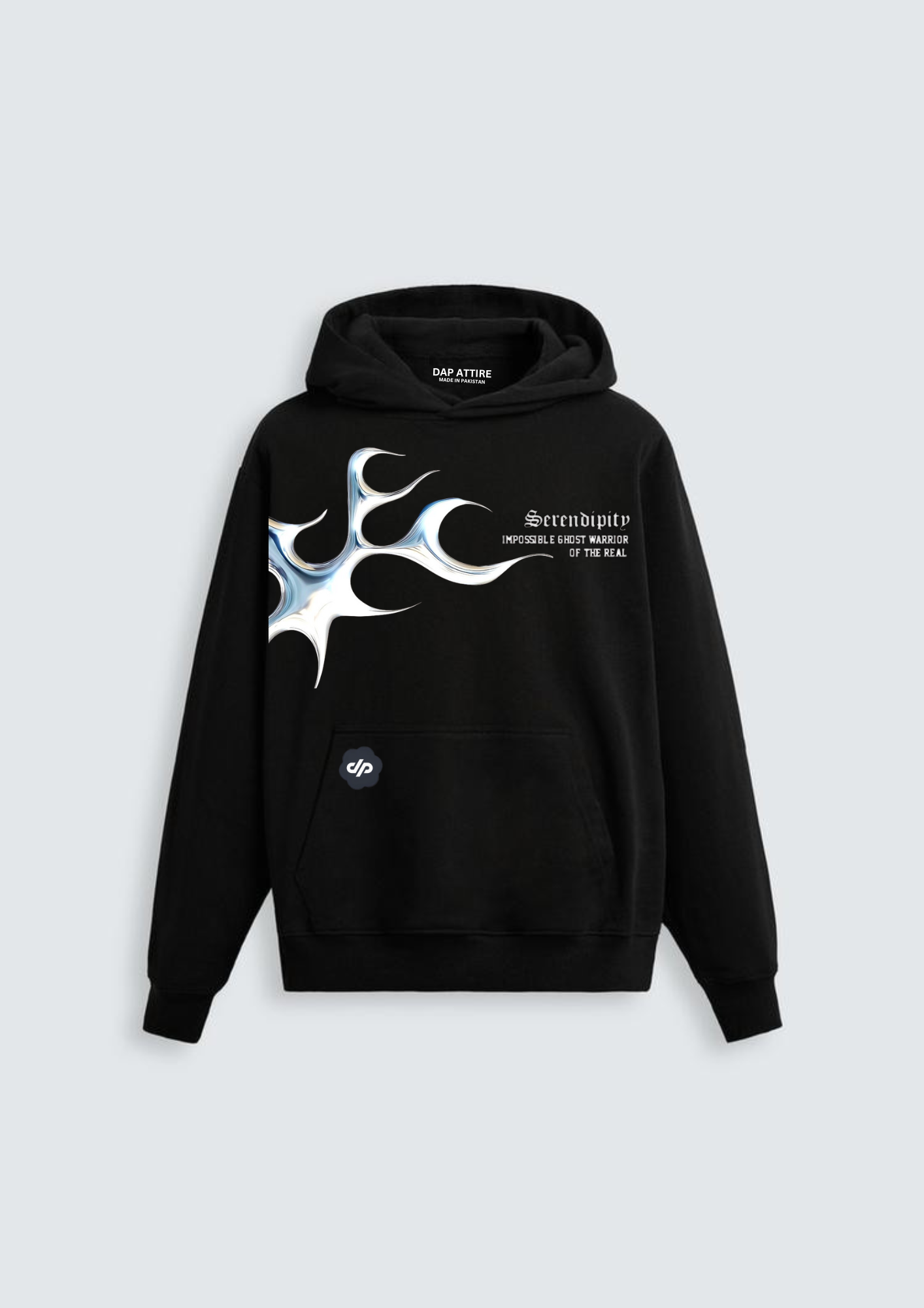 Black Serene Oversized Hoodie