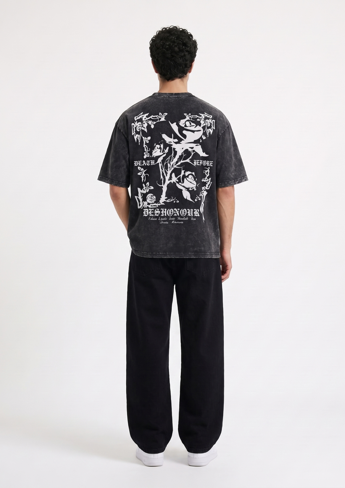 Black Rose Washed Oversized Tshirt