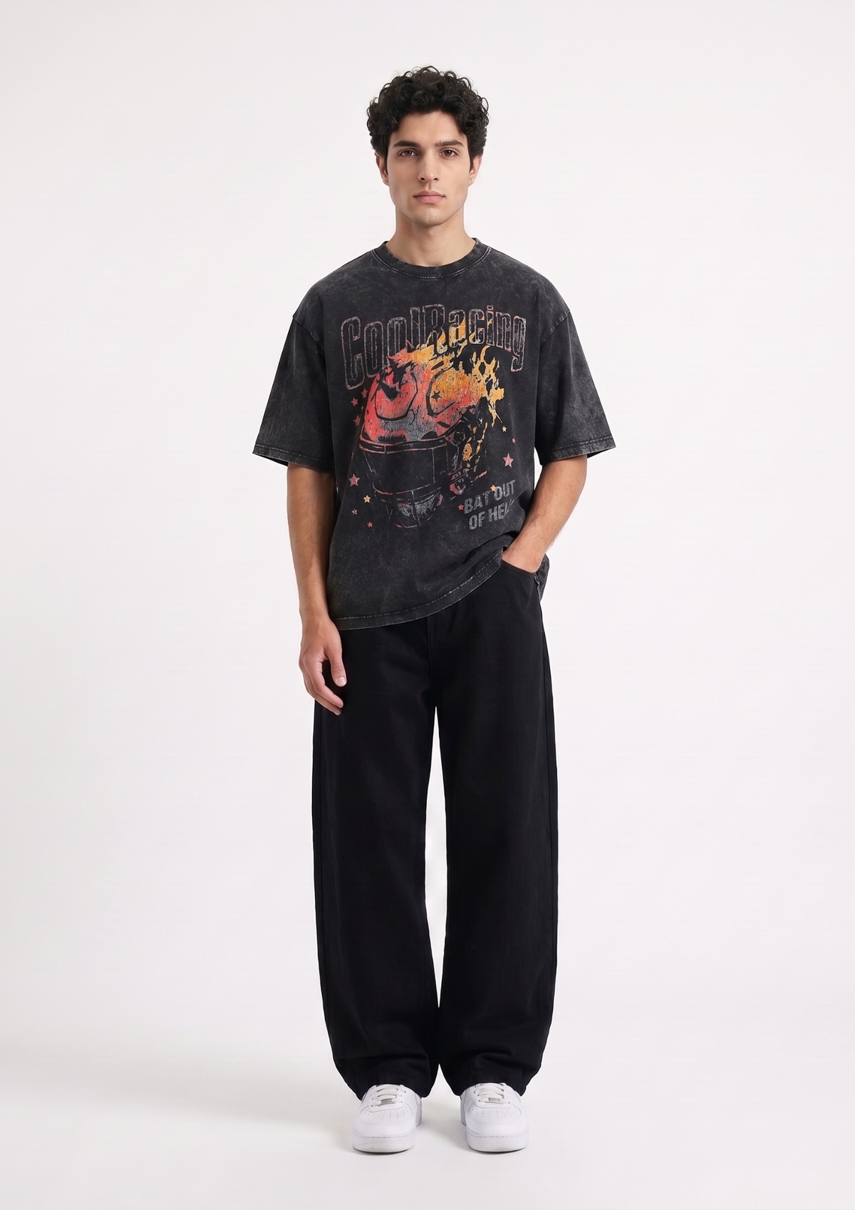 Hellfire Rider Washed Oversized Tshirt