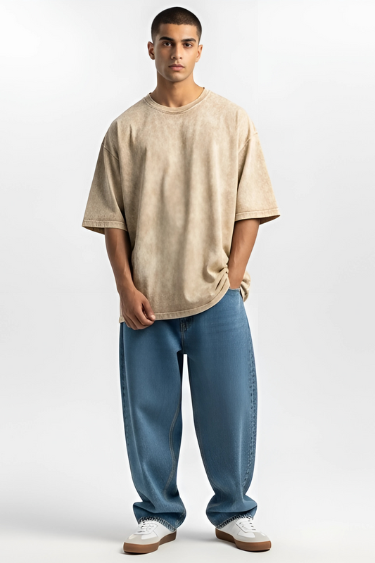 Warm Sand Washed Oversized Tshirt