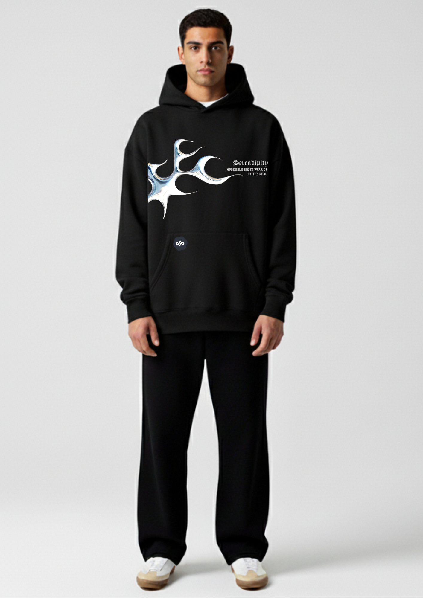 Black Serene Oversized Hoodie