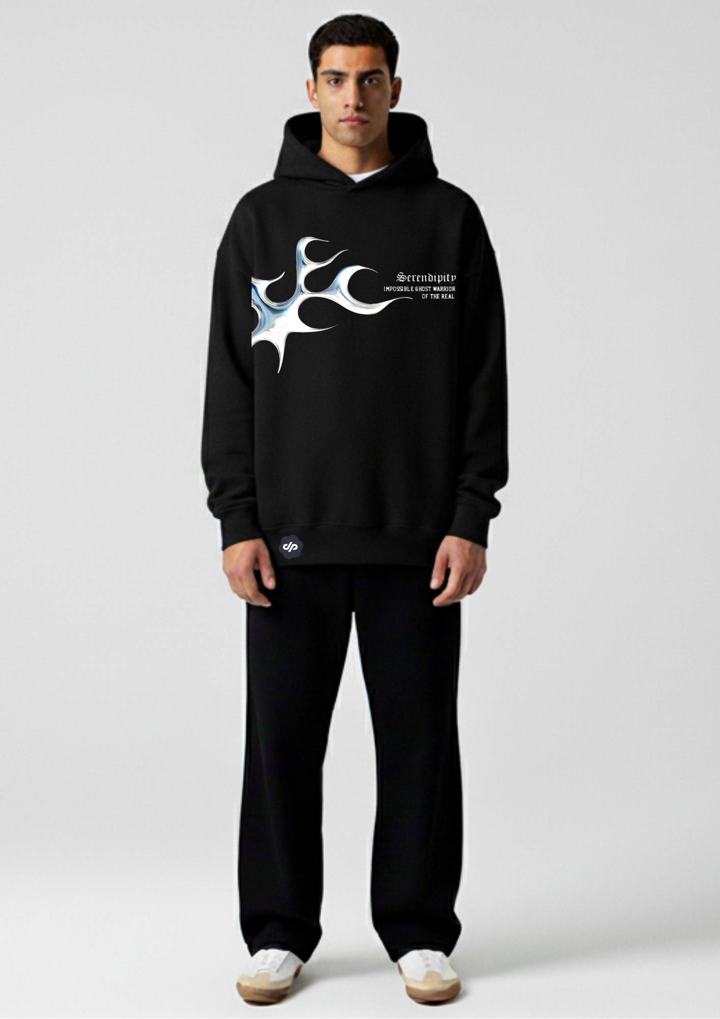 Black Serene Oversized Hoodie